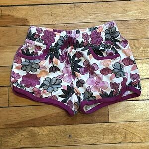 Crazy 8 Girl’s Purple and White Floral Casual Summer Shorts Size M 7-8